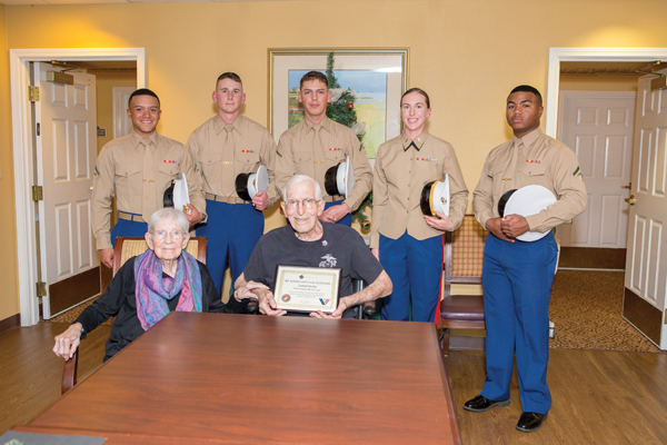 Silver Star recipient receives Honor Salute by Camp Pendleton Marines